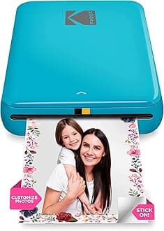 Step Color Instant Photo Printer with Bluetooth/NFC, Zink Technology & KODAK App for iOS & Android (Blue) Prints 2x3” Sticky-Back Photos.