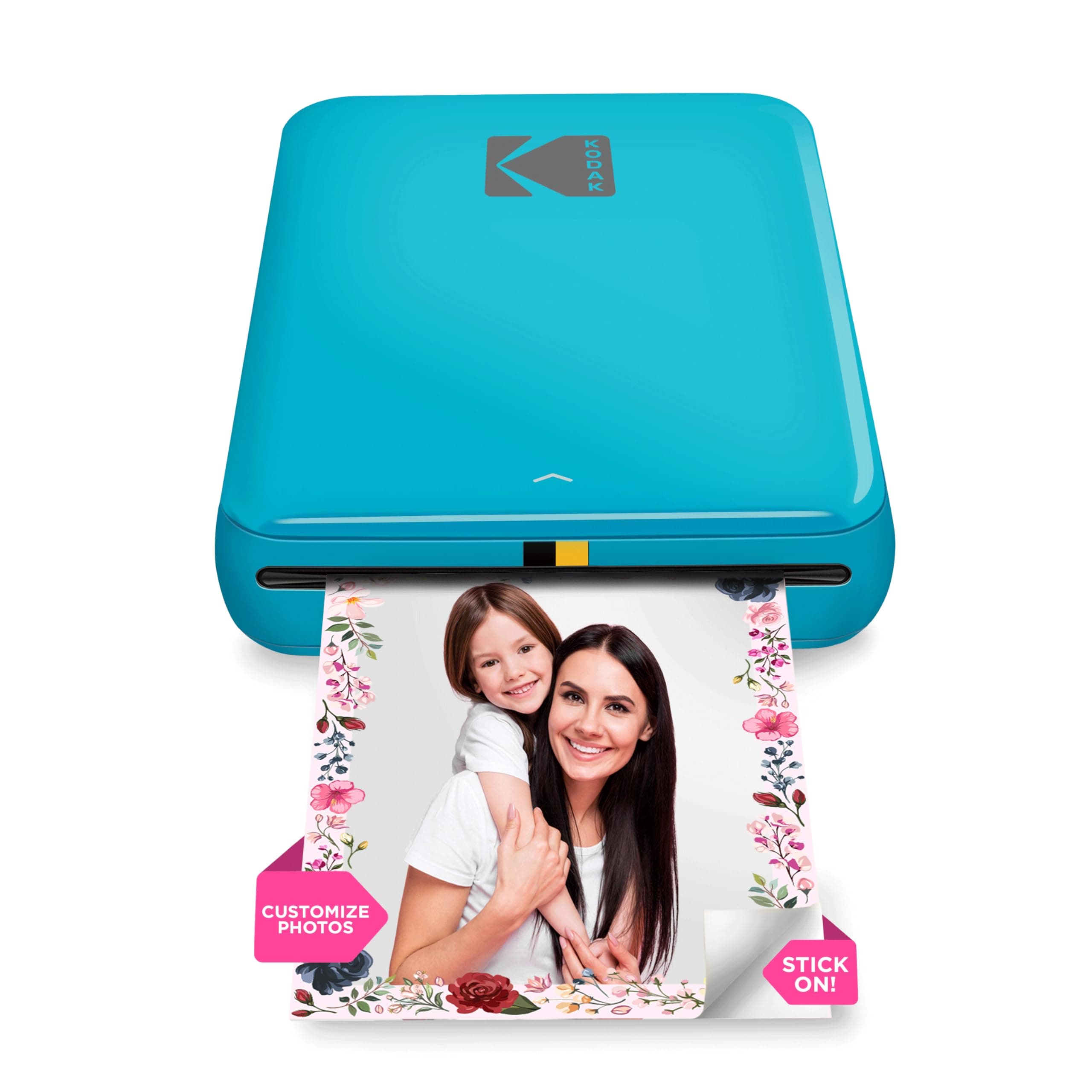 KODAK Step Instant Photo Printer With Bluetooth/NFC, ZINK Technology & App for iOS & Android (Blue) Prints 2x3” Sticky-Back Photos.
