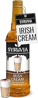 Syruvia Coffee Syrup, Irish Cream Flavored Syrup for Drinks, Lattes, and Desserts – 25.4 fl oz