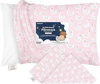 KeaBabies Toddler Pillowcase 13"x18" - Organic Cotton Toddler Pillowcase for Kids, Boys, Girls, Soft & Durable Cotton Cover for Miniature Sleepy Pillows, Cute Colors,Pillow Sold Separately (Swan Lake)