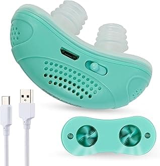 Electric Anti Snoring Devices, Mini Machine, Airing Micro for Travel, Sleep Apnea Devices, Snoring Solution for Men and Women, Suitable for All Nose Shapes (Mint Green)