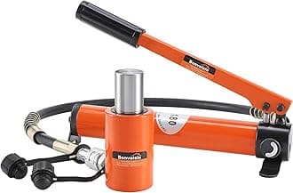 Bonvoisin10T Hydraulic Cylinder Jack Porta Power Ram 2" Stroke Mini Single Acting Lifting Cylinders with Hydraulic Hand Pump for Machinery Shipbuilding