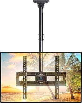 PERLESMITH Ceiling TV Mount for 26-65 inch Flat Screen Displays, Hanging Adjustable Ceiling TV Bracket Fits Most LCD LED OLED 4K TVs, Pole Ceiling Mount Holds up to 110lbs, Max VESA 400x400mm, PSCM2