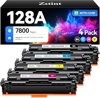 128A Toner Cartridge 4-Pack High Yield Replacement for HP 128A CE320A CE321A CE322A CE323A Toner Cartridge Compatible with HP Laserjet Pro Color MFP CM1415fn CM1415fnw CP1525n CP1525nw Series Printer