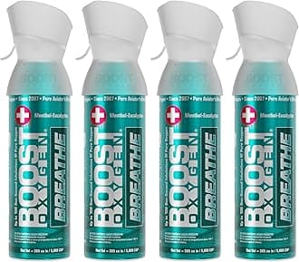 Medium Breathe Menthol-Eucalyptus Aroma 5 Liter Canister | All-Natural Resiratory Support for Aerobic Recovery, Altitude, Performance and Health (4 Pack)