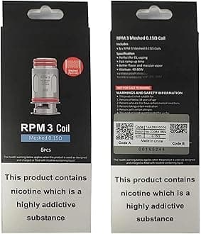 for SMOK RPM5 5 Coil RPM3 RPM 3 Coils RPM85 100 Nord 5 Pod Coils 0.15 ohm Pack of 5