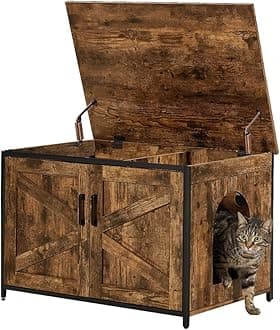 Top Opening Cat Litter Box Enclosure, Friendly to Elderly People, Waist or Keen Problem People, XL Extra Large Cat Box Furniture, High Jumbo Automatic Litter Box Cover Hidden for Large Cat