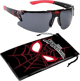 Marvel Spiderman Sunglasses for Kids - Stylish, Comfortable & Durable UV-Protective Spiderman Glasses With Soft Carrying Case