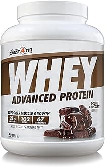Per4m Whey Protein Powder | High Protein Shake for Muscle Growth & Recovery | Low Sugar Gym Supplement | Sports Nutrition Drink + Amino Acids (2010g, Double Chocolate)