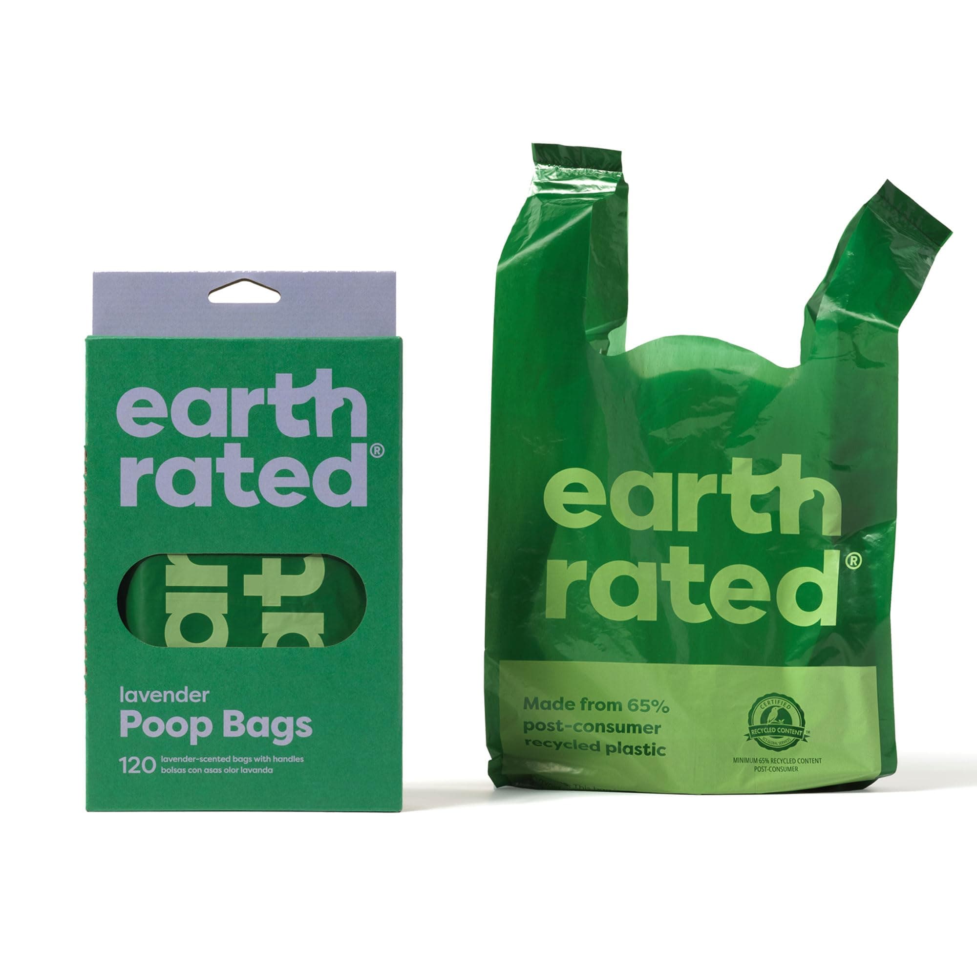 Earth Rated Easy Tie Handle Poop Bags 120 bags Lavender
