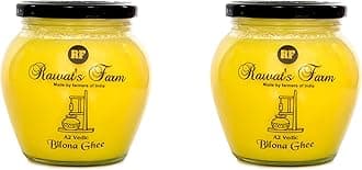 Rawat's Farm A2 Vedic Bilona Cow Ghee 500 ml (Pack of 2) | Glass Jar | Curd Churned Bilona Ghee | Government Laboratory Passed | 100% Natural | Immunity Booster | Good for Heart |