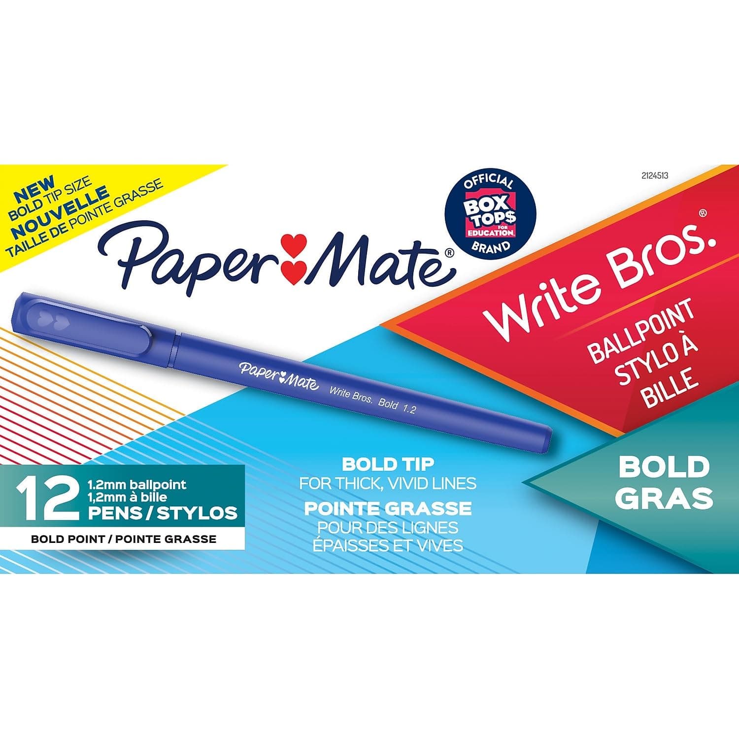 Write Bros. Ballpoint Pen, Stick, Bold 1.2 Mm, Blue Ink, Blue Barrel, Dozen