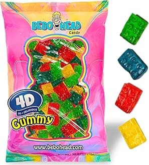 Blocks 4D Gummy Candy, 4D Gummies, 4D Gummies Fruit Flavor, 2.2 lb Bag, Cool Bag Design Perfect for Halloween and All Occasion (Blocks)