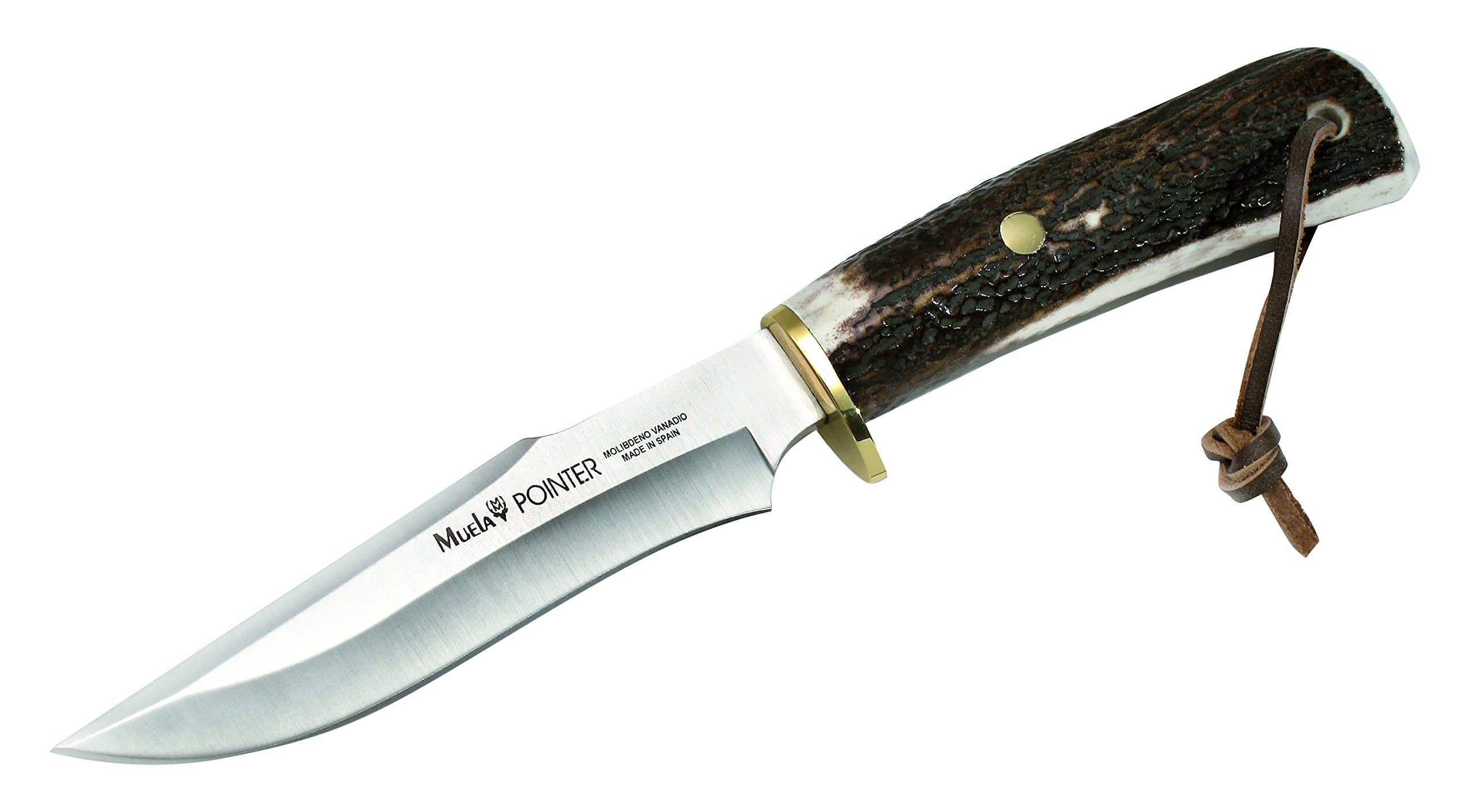 POINTER-13A Fixed Blade Hunting Knife with Leather Sheath, 5-1/8"