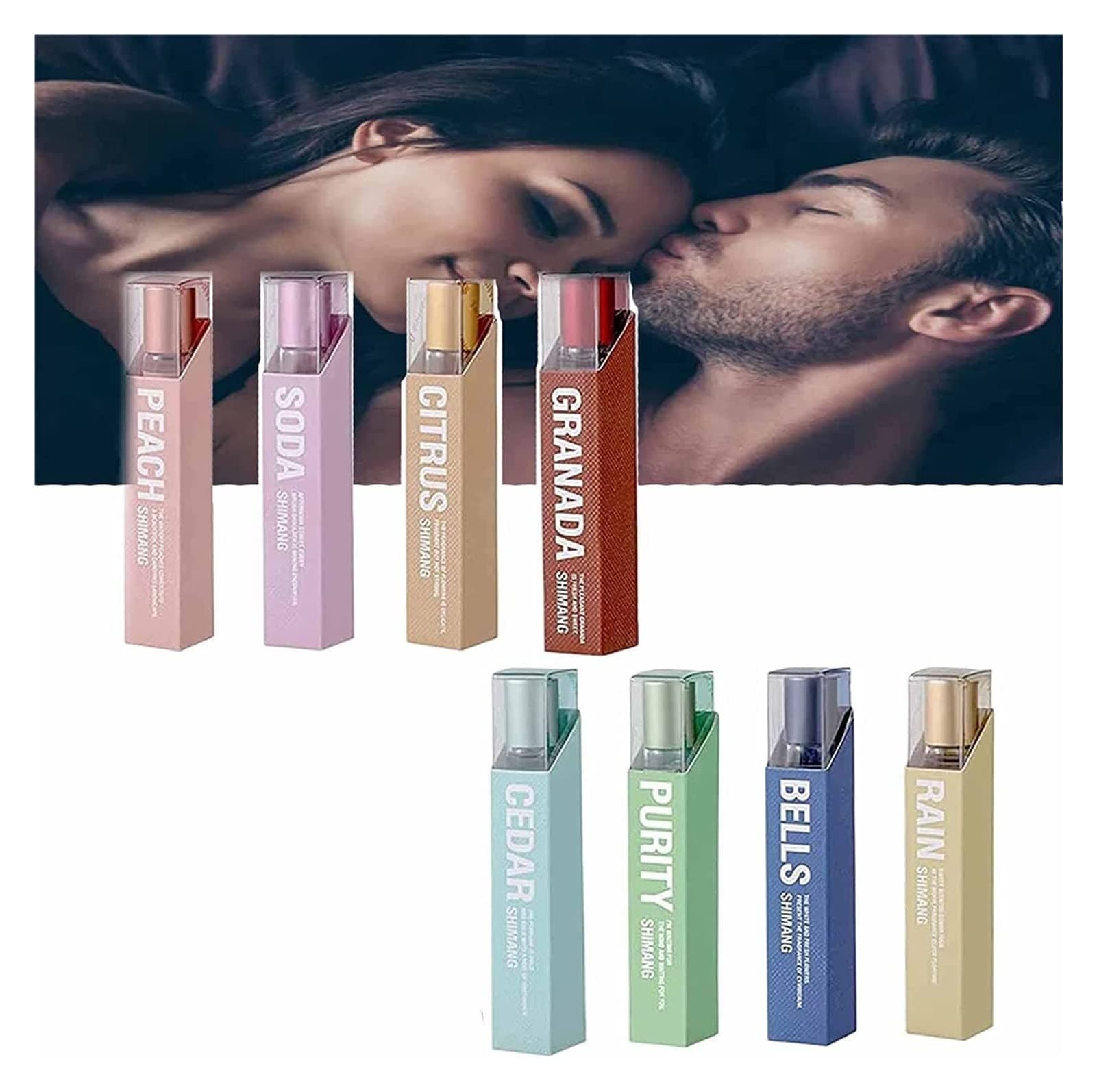 SWIZEE 8pcs Lusty Pheromone Perfume, Pheromone Seduction Perfume, Pheromone Perfume for Women Attract Men, Natural Roll-on Pheromone Infused Essential Oil Perfume Cologne