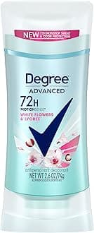 Degree Advanced Protection Antiperspirant Deodorant White Flowers & Lychee for 72-Hour Sweat & Odor Control for Women, with Body Heat Activated Technology, 2.6 oz