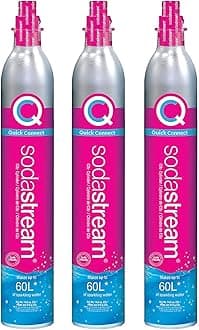 SodaStream CO2 Gas Carbonation Bundle | 60L QuickConnect Cylinder x 3, Pink CQC System - Never run out of CO2 again - Compatible with Terra, ART, Aqua Fizz, E-Terra, E-DUO, Enso, Gaia