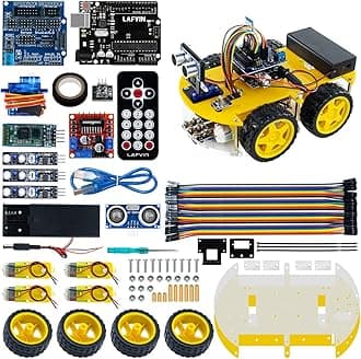 LAFVIN LAFVIN Smart Robot Car Kit Include UNO R3,Ultrasonic Sensor, Bluetooth Module for Arduino with Tutorial
