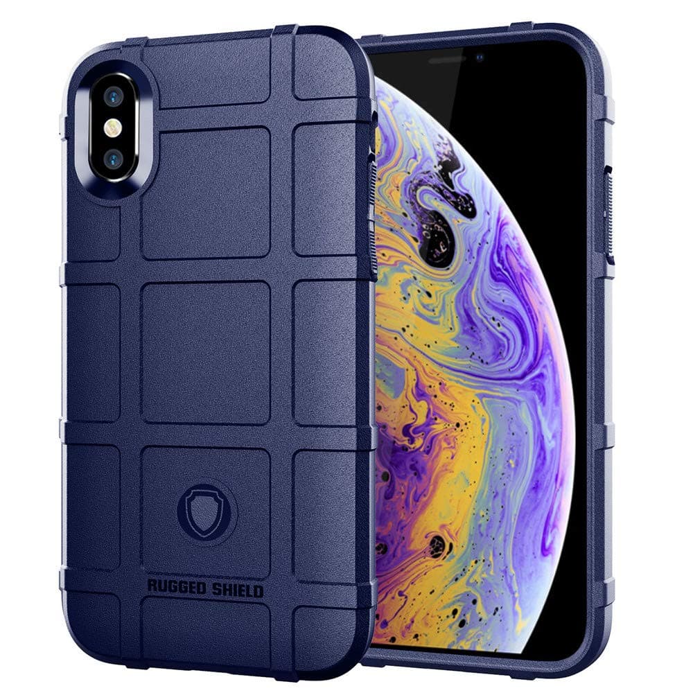 LABILUS iPhone Xs case, iPhone X case, (Rugged Shield Series) TPU Thick Solid Armor Tactical Protective Cover Case for iPhone Xs (5.8 inch), iPhone X (5.8 inch) - Navy Blue