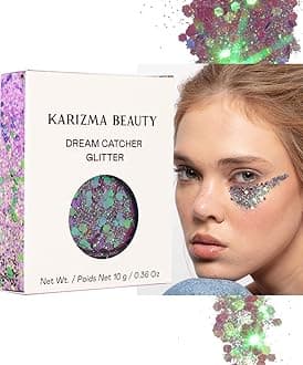 KARIZMA Dream Catcher Body Glitter - 10g Chunky Face, Hair, and Eye Glitter for Women - Rave and Festival Accessories, Cosmetic Makeup - Loose Set