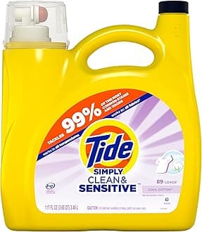 Simply Clean & Sensitive Liquid Laundry Detergent, Cool Cotton Scent, 89 Loads, 117 fl oz