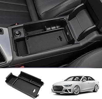 LUWU for 2017-2022 2023 2024 2025 Audi A4 Center Console Organizer 2024 2025 Audi A4 Accessories 2025 Audi A4 Armrest Console Organizer 2025 A4 Audi Armrest Organizer Insert Tray (Black)