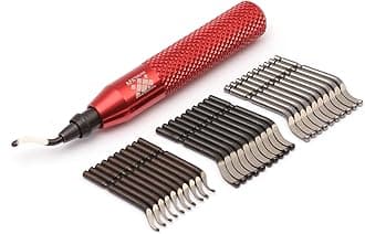 AFA Tooling - Deburring Tool with 30 Extra High Speed Steel Swivel Blades - Works on Metal, Resin, PVC Pipes, Copper, Plastic and 3D Printed Edges - Plumbing & 3D Printing Burr Removal Reamer Tool