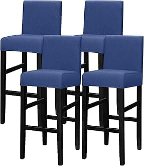 Lellen Bar Stool Chair Covers Set of 4 - Jacquard Bar Stool Covers with Backs Bar Chair Covers Counter Height Stool Covers Bar Stool Slipcovers High Stool Chair Covers for Kitchen Dining Room