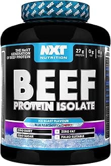 NXT Nutrition Beef Protein Isolate Powder - Protein Powder High in Natural Amino Acids - Paleo, Keto Friendly - Dairy and Gluten Free - Muscle Recovery | 1.8kg | Ice Blast