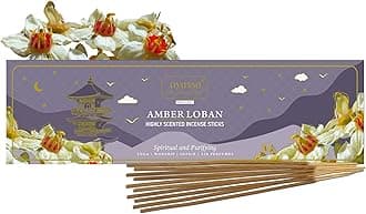NYASSA Highly Scented Amber Loban Agarbatti/Incense Sticks - 50g, Charcoal-Free Agarbatti for Pooja, Prayer, Meditation, Home Freshness & Positive Energy, Perfect for Special Occasions