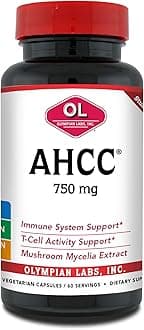 Premium AHCC Supplement–750mg of AHCC per Capsule–Supports Immune Health, Liver Function, and Natural Killer Cell Activity- 60 Caps