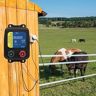 PE2 Electric Fence Charge Electric Fence Energizer, 2-Mile/ 8 Acres Electric Fence Charger,Livestock Fence Chargers for Containing Dogs, Livestock and Preventing Wild Animals Intruding