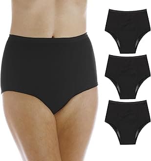 Wearever Women's Maximum Absorbency Incontinence Panties for Bladder Control - Washable, Reusable, Leak Proof Underwear for Women 600 ml - (Pack of 3) (Black) (7X) (Fits Hip: 59-61")
