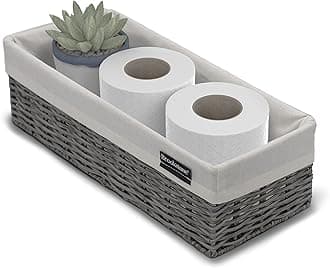 Brookstone Wicker Shelf Storage Basket Decorative Shelf Bin, bathroom organizers and storage, Boho Living Room Decor, Spring Storage 2026 - Single Basket
