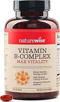 NatureWise Vitamin B Complex for Women and Men - with Folic Acid Biotin B1 B2 B3 B6 B12 - Support Cellular Energy & Mental Clarity - Gluten Free, Non-GMO, Dairy Free - 360 Softgels[1-Year Supply]