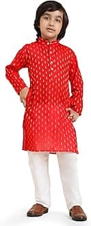 Pro-Ethic Style Developer Boy's Cotton Printed Kurta Pajama For Kid'S s Traditional Dress Kurta Pajama Set
