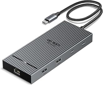 10 in 1 USB C Docking Station Dual 4K Monitor, Revodok USBC Hub with 2 HDMI, USB A&C 3.2 Ports, SD/TF Card Reader, PD 100W Charging, USB C Dock with 1Gbps Ethernet for Dell, HP, XPS and More