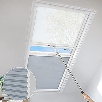 MiLin Day Night Skylight Shades Cordless Cellular Skylight Honeycomb Blinds Reduce Noise Shades Suitable for Roof Inclined Plane Room Windows - Custom Size (Light Filtering Aegean Blue)