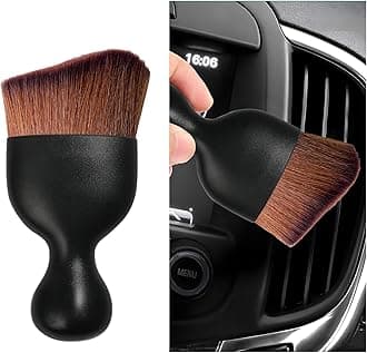 Car Interior Dust Brush, Soft Scratch Free Auto Detailing Brushes, Universal Vehicle Interior Cleaning Tool for Automotive Dashboard, Air Vents, Leather(Dark Brown)
