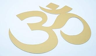 Desi Favors (Hinduism) Religious Cutouts | Om, Ganesha, Swastik & Lotus Symbols | Spiritual Home Styling Traditional, Varalakshmi Pooja Decor | Indian Wedding Decorations | Multi Sizes (Pack of 4)