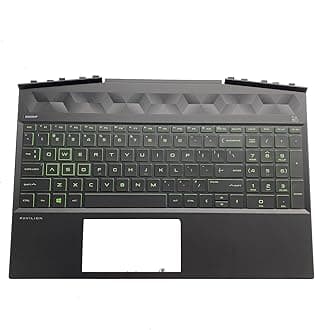 Replacement for HP Gaming Pavilion 15-DK 15-DK0126TX TPN-C141 Laptop Upper Top Cover Case Palmrest Backlit Keyboard Assembly Part L57593-001 AP2K8000310