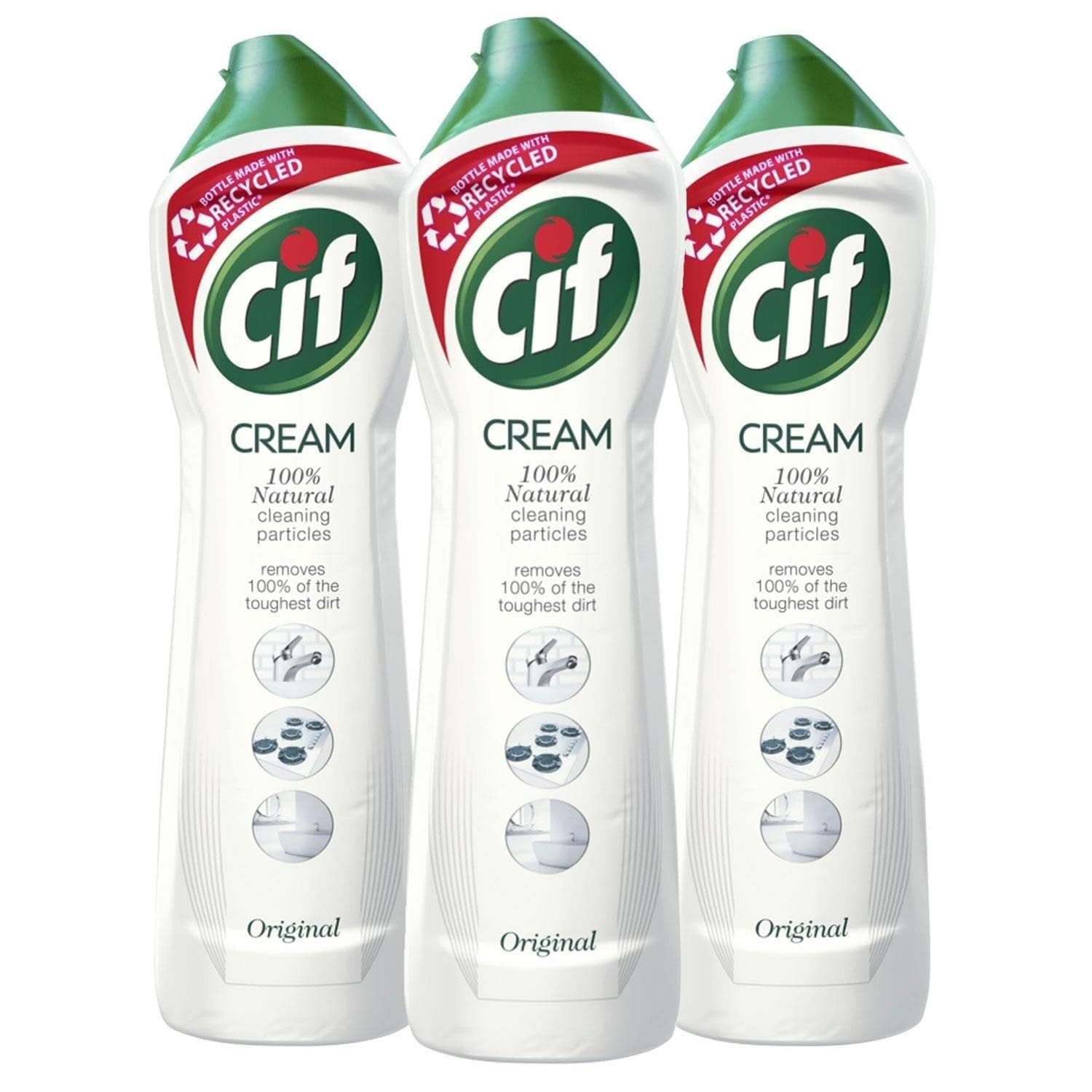 Cif Original Cream Multipurpose Surface Cleaner enriched with a fresh, ocean scent made cleaning particle Pack of 3
