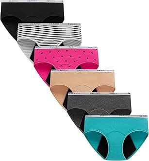 - Teen Girls Period Panties Juniors First Period Starter Underwear Soft Briefs Pack of 6 Multipack