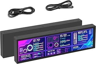 8.8 Inch PC Temperature Display, PC Sensor Panel Display, Computer Temp Monitor, IPS USB Mini Screen, AIDA64 PC CPU RAM Data Monitor, Temperature Monitor for PC ARGB Computer Case Secondary Screen