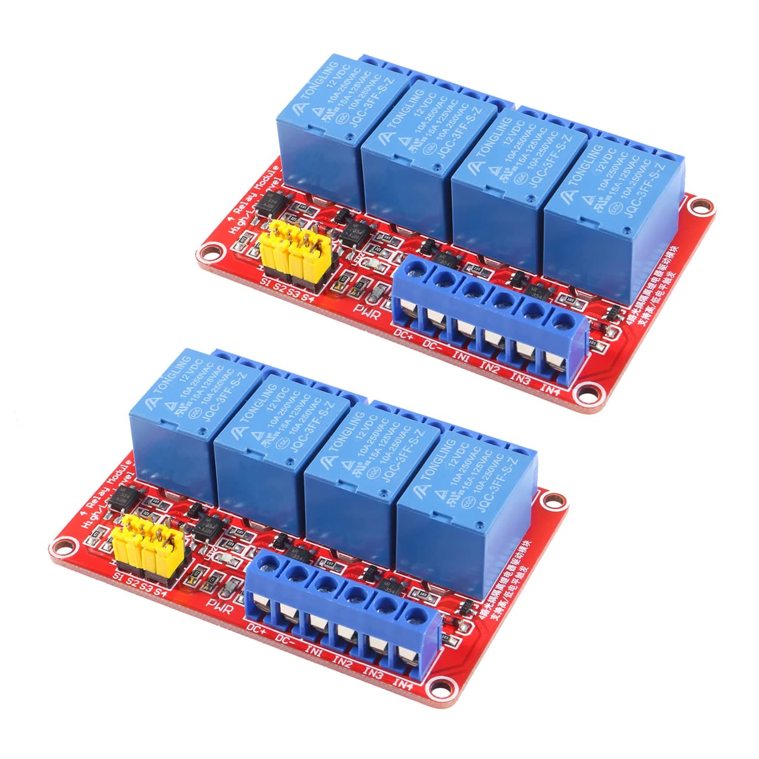 2pcs DC 12V Relay Module 4 Channel