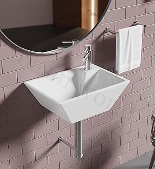 SENISTO Latest Ceramic Wash Basin Countertop Tabletop Bathroom Sink Wash Basin (15 x 11 x 5 INCH) SOGO White