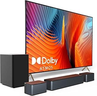 TV 5.1 Sound Bar, Dolby Atmos Compatible, TV Soundbars with Adjustable Subwoofer and Surround Speakers, Home Theater Sound Bar for TV