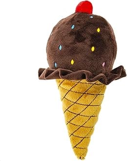 10 Inch Plush Pet Toy Chocolate Ice Cream Cone