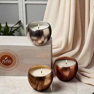 Sanskrit Serenity Candle Gift Set Organic Luxry Aroma Candle Set for Diwali, HomeDecor, & Gifting (Set of 3)