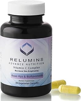 Relumins Advanced Vitamin C Supplement with Rose HIPS - 1000mg of Vitamin C, Immune Support & Collagen Production, Made in USA, Ultimate Wellness Gift for Mom, 180 Capsules (30-Day Supply)